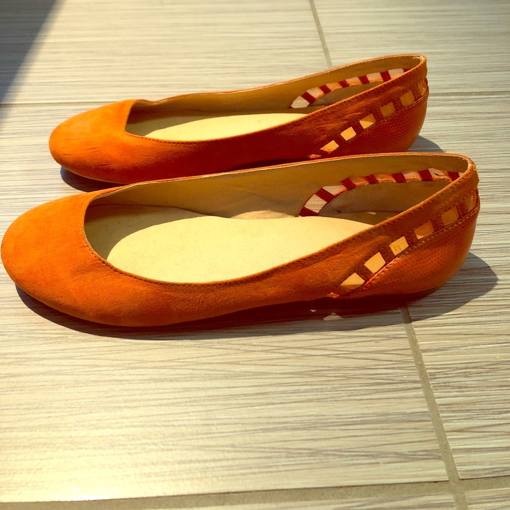 Marco Santi Orange Flats Size 8